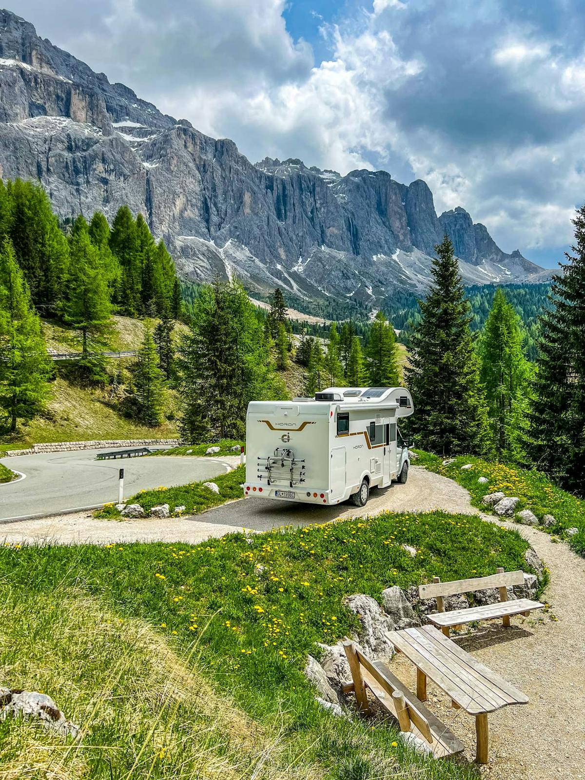 Cover image of Dolomites in campervan plan